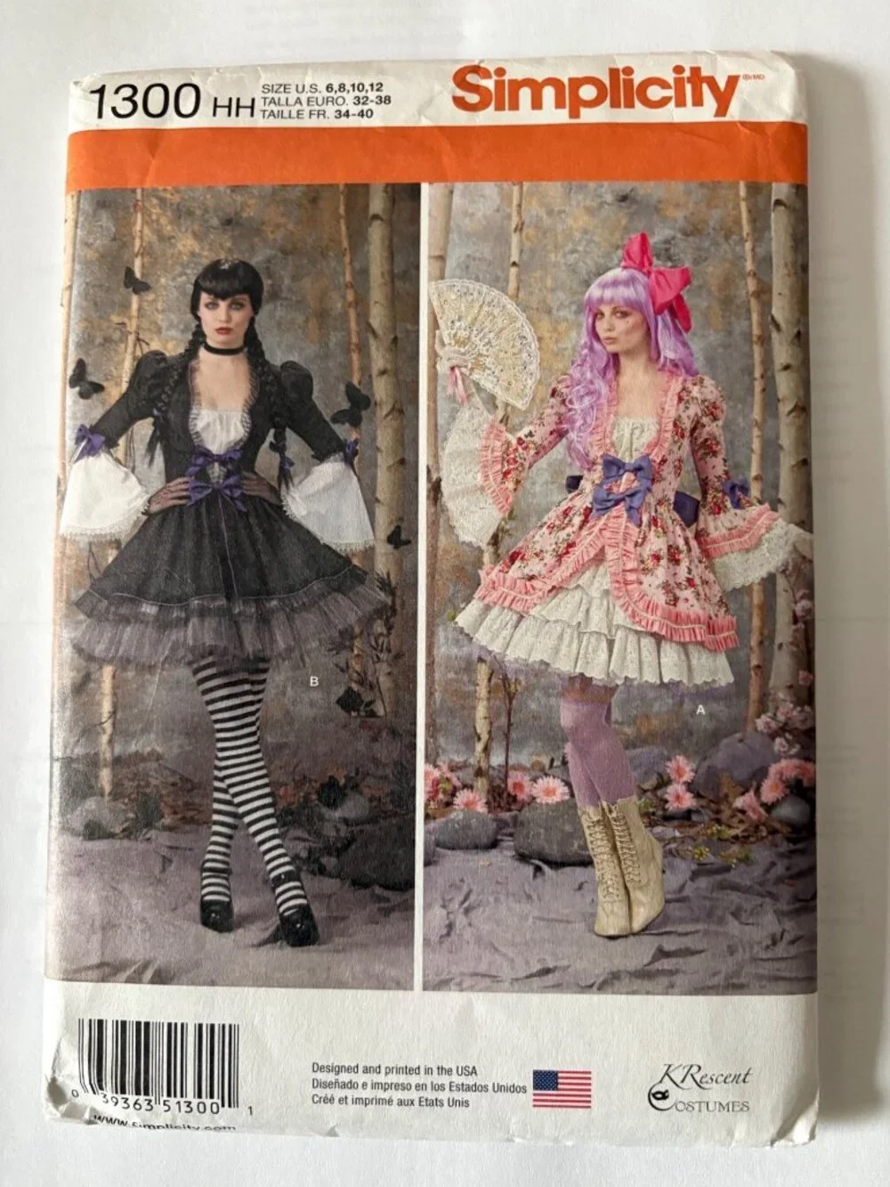 Simplicity 1300 Misses Sexy Gothic Victorian Costume Sewing Pattern Sizes 6-12